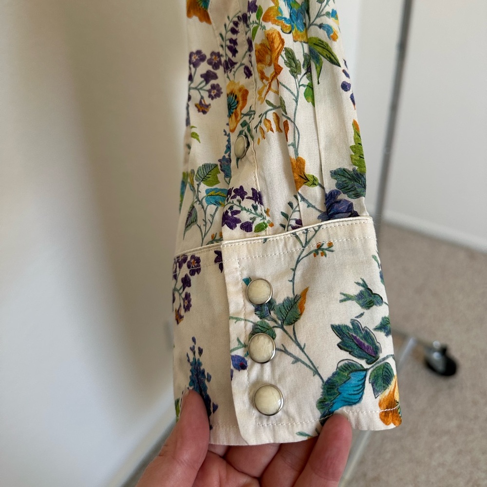 R13 3/4 Sleeve Cowboy Floral Midi dress - Picture 5 of 7